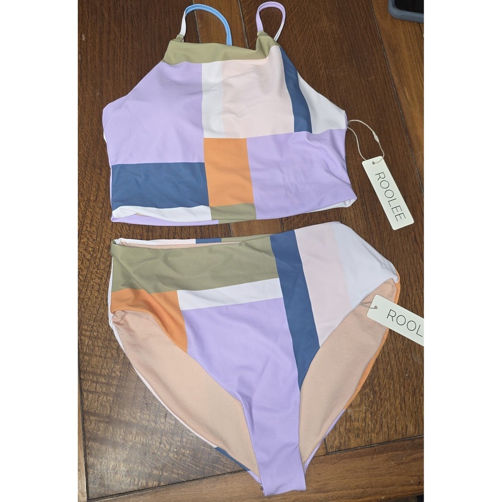 Roolee Colorblock Swim Top‎ Size Medium Women's Bikini